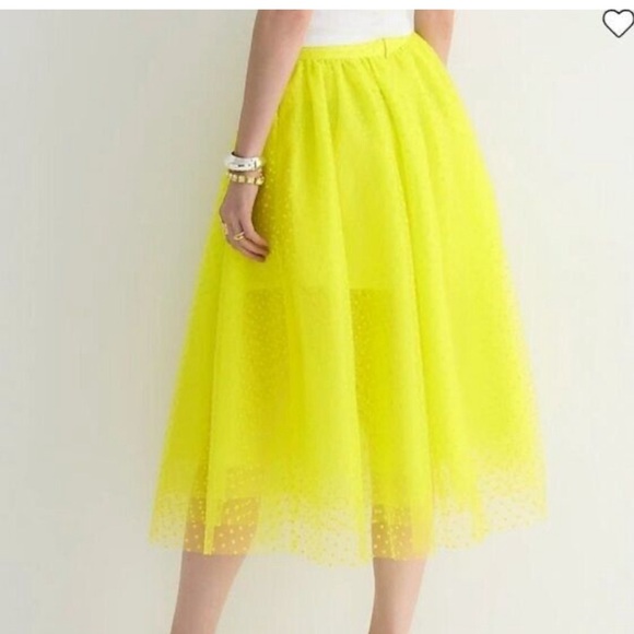 J.Crew Collection limited-edition tulle midi skirt in polka dot